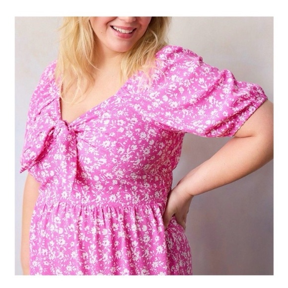 LC Lauren Conrad Pink Floral Babydoll Dress - Picture 3 of 6